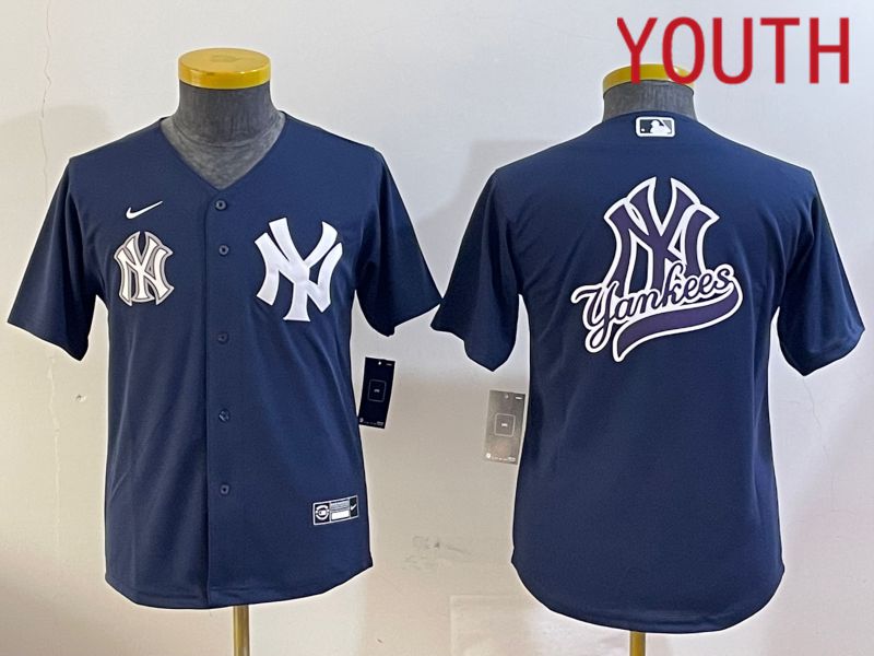Youth New York Yankees Blank Blue Game 2024 Nike MLB Jersey style 12094->youth mlb jersey->Youth Jersey